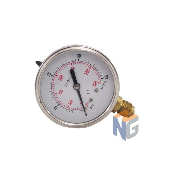 Nyomásmérő óra 1/4" BSP 40 BAR alsó kivezetés